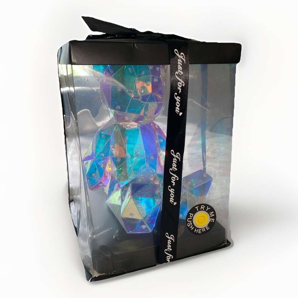 LED Colorful Teddy Bear Night Light Bedside Lamp‎ W USB Plug